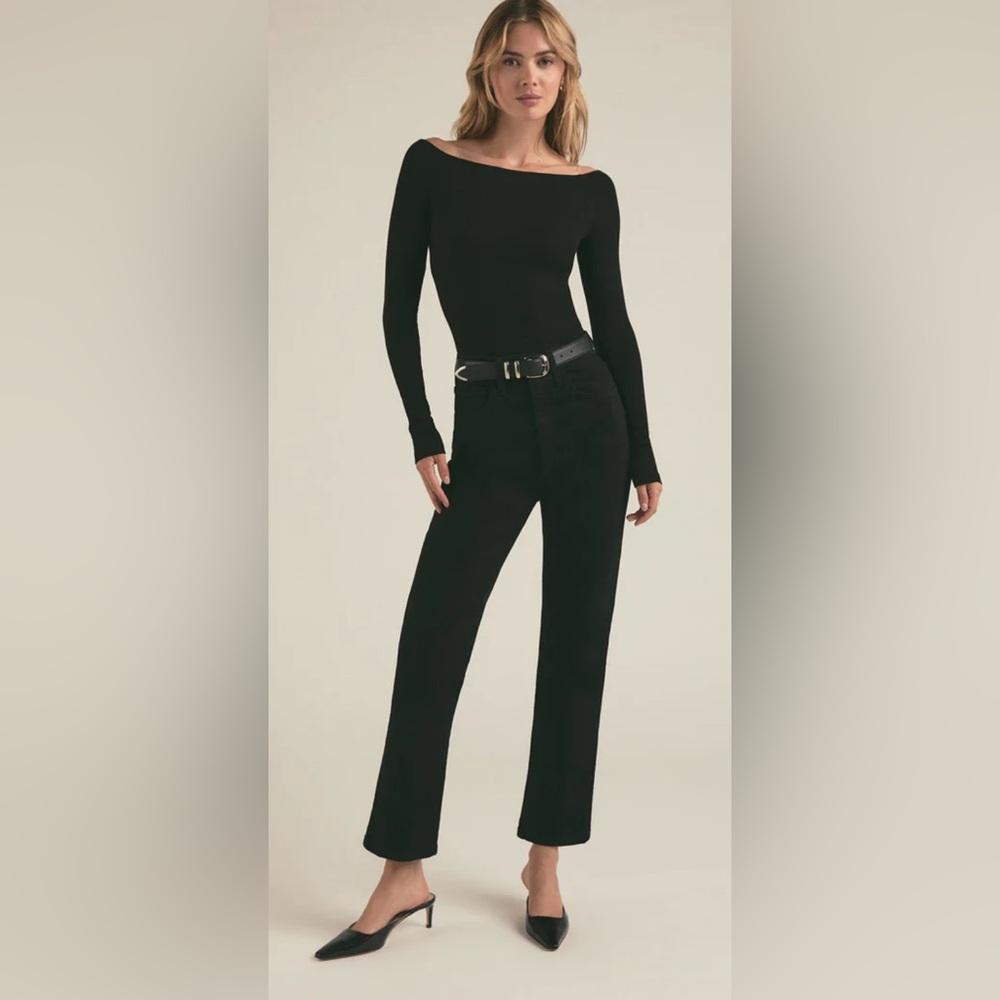 Favorite Daughter Black Ankle & Cropped Jeans